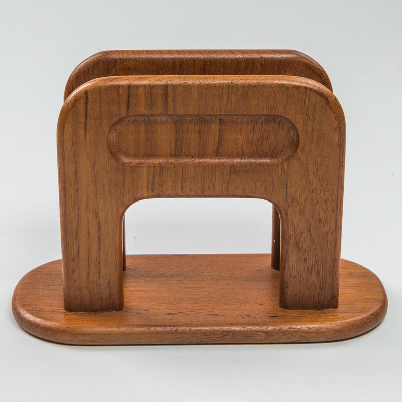 8" Brown Solid Wood Napkin Holder - Kitchen & Dining