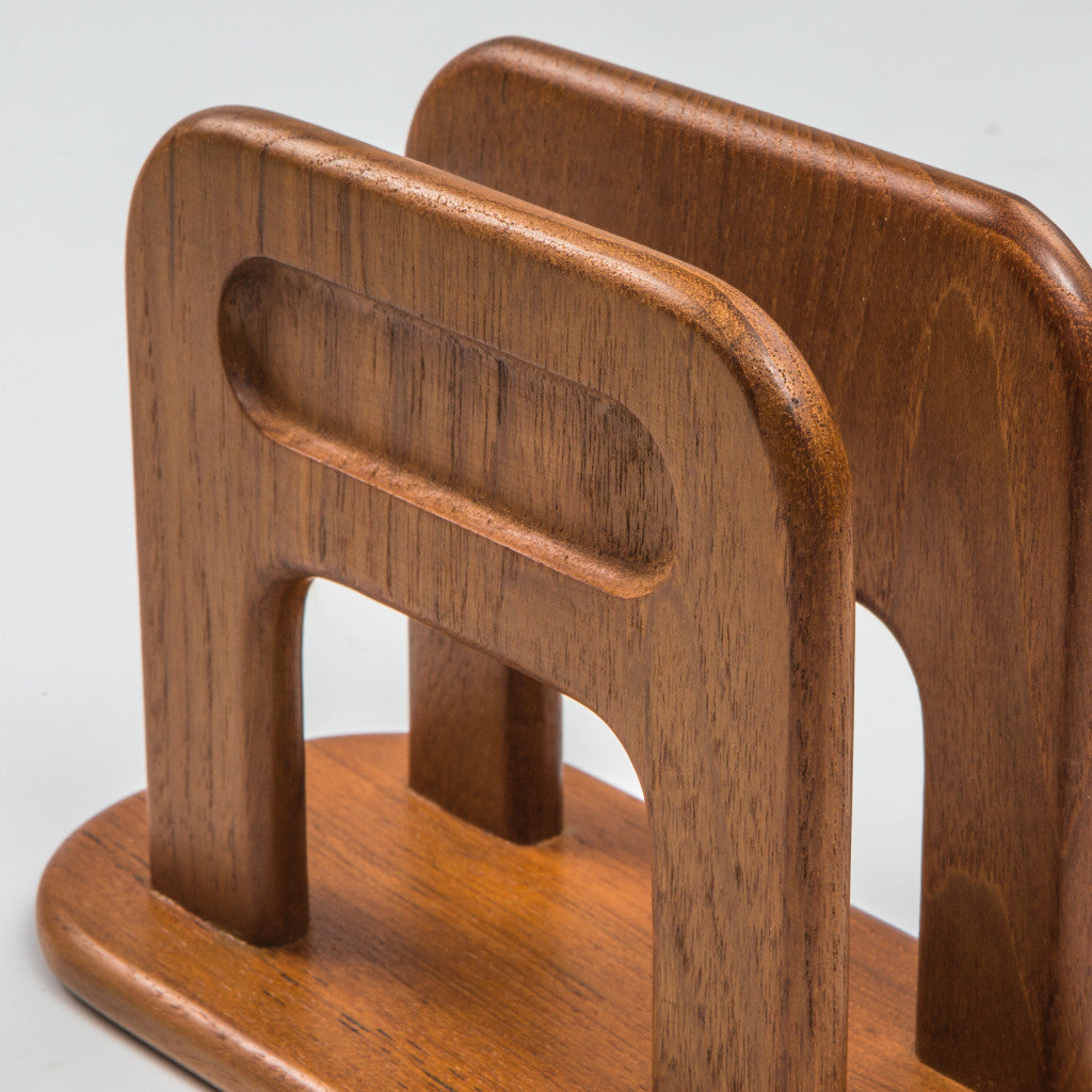 8" Brown Solid Wood Napkin Holder - Kitchen & Dining