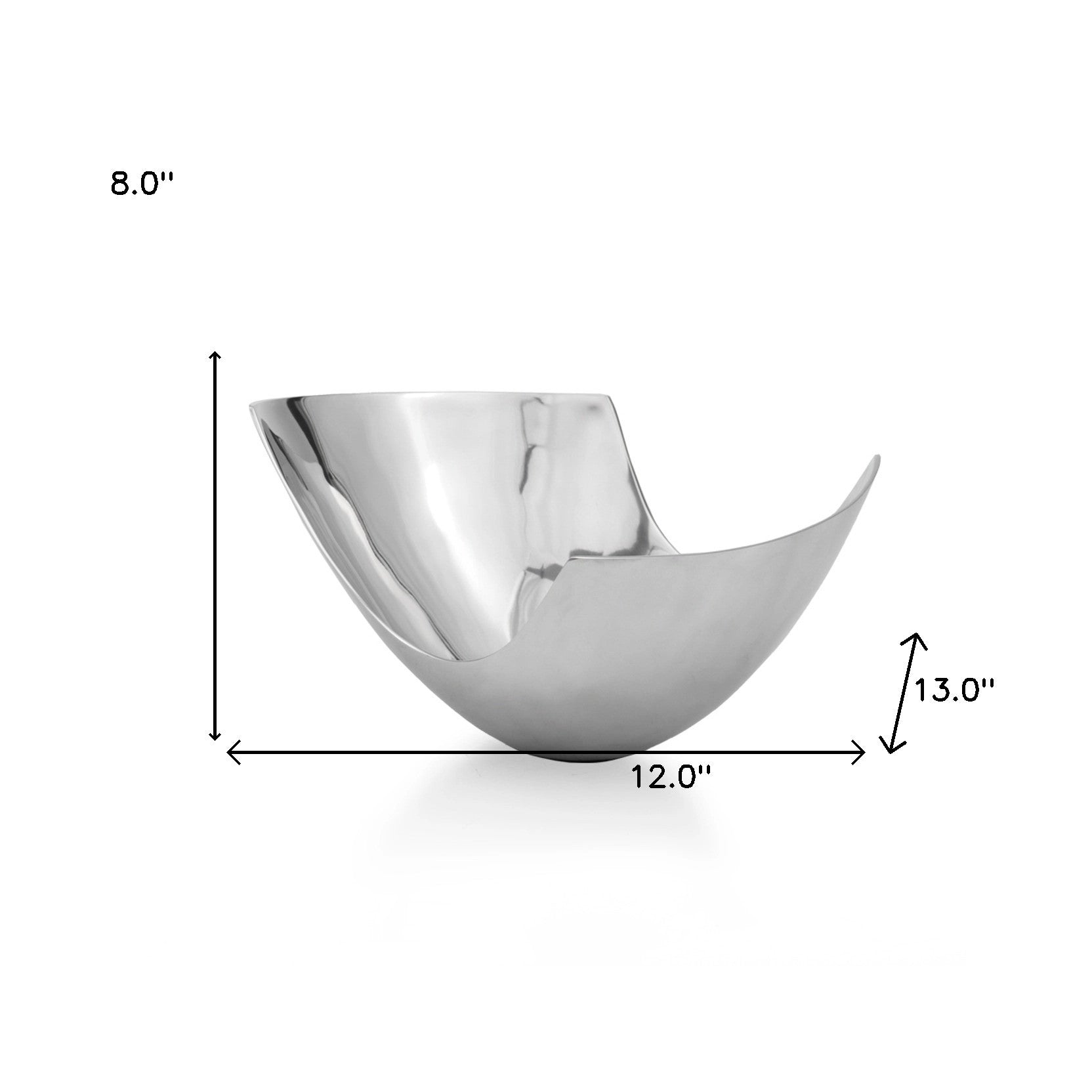 12" Silver Aluminum Abstract Fruit Bowl - Kitchen & Dining