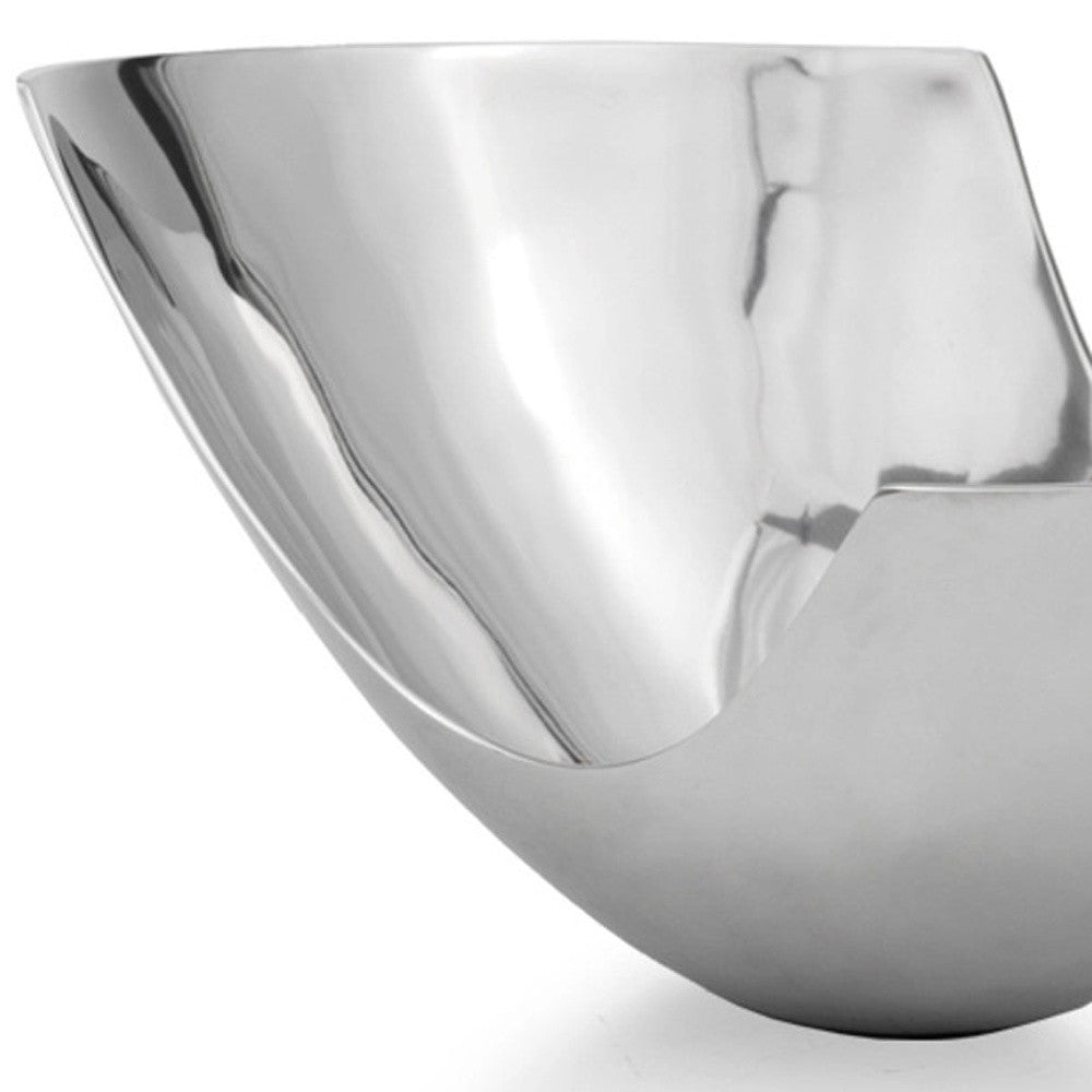 12" Silver Aluminum Abstract Fruit Bowl - Kitchen & Dining