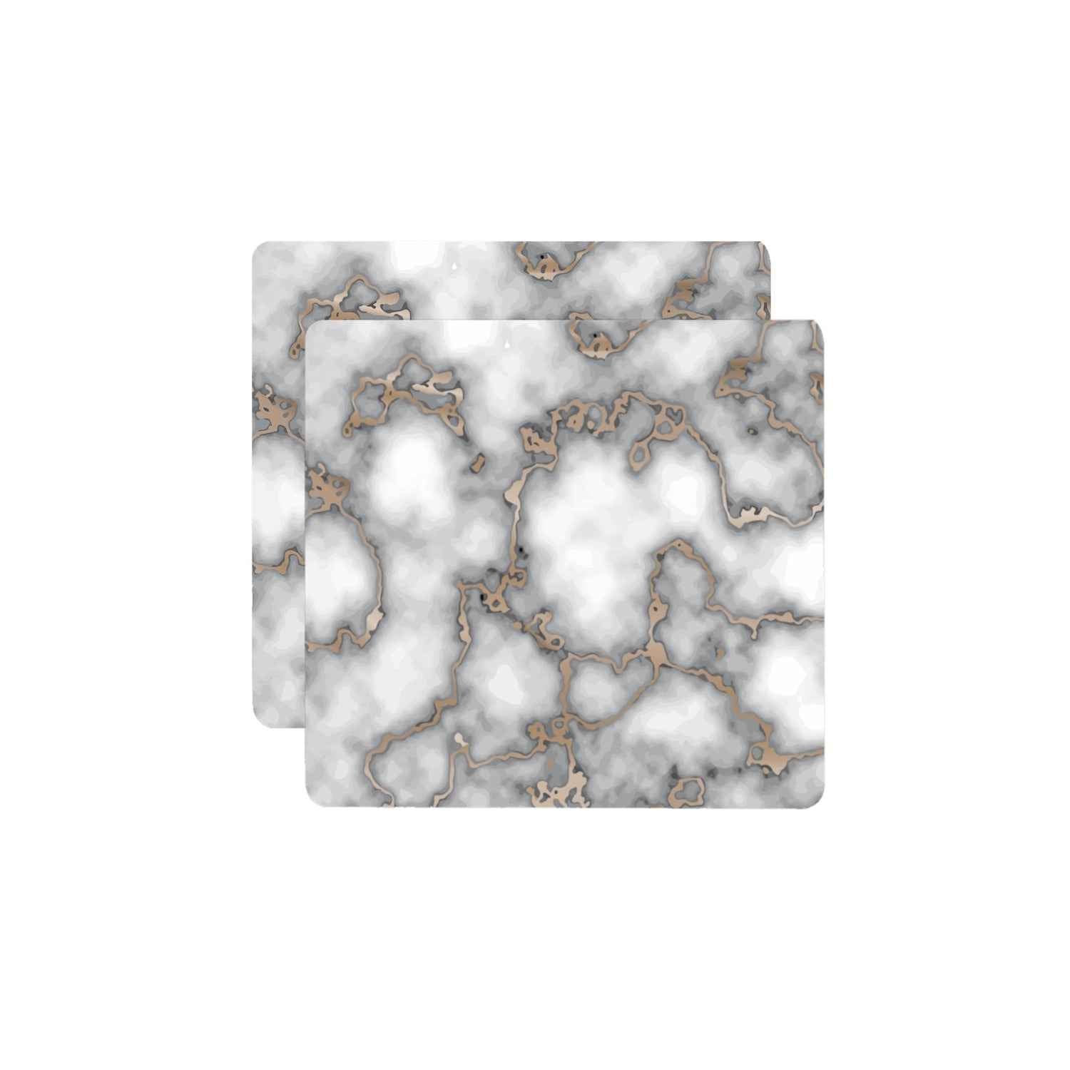 15" X 15" Gray And Gold Abstract Agglomerated cork Square Placemats