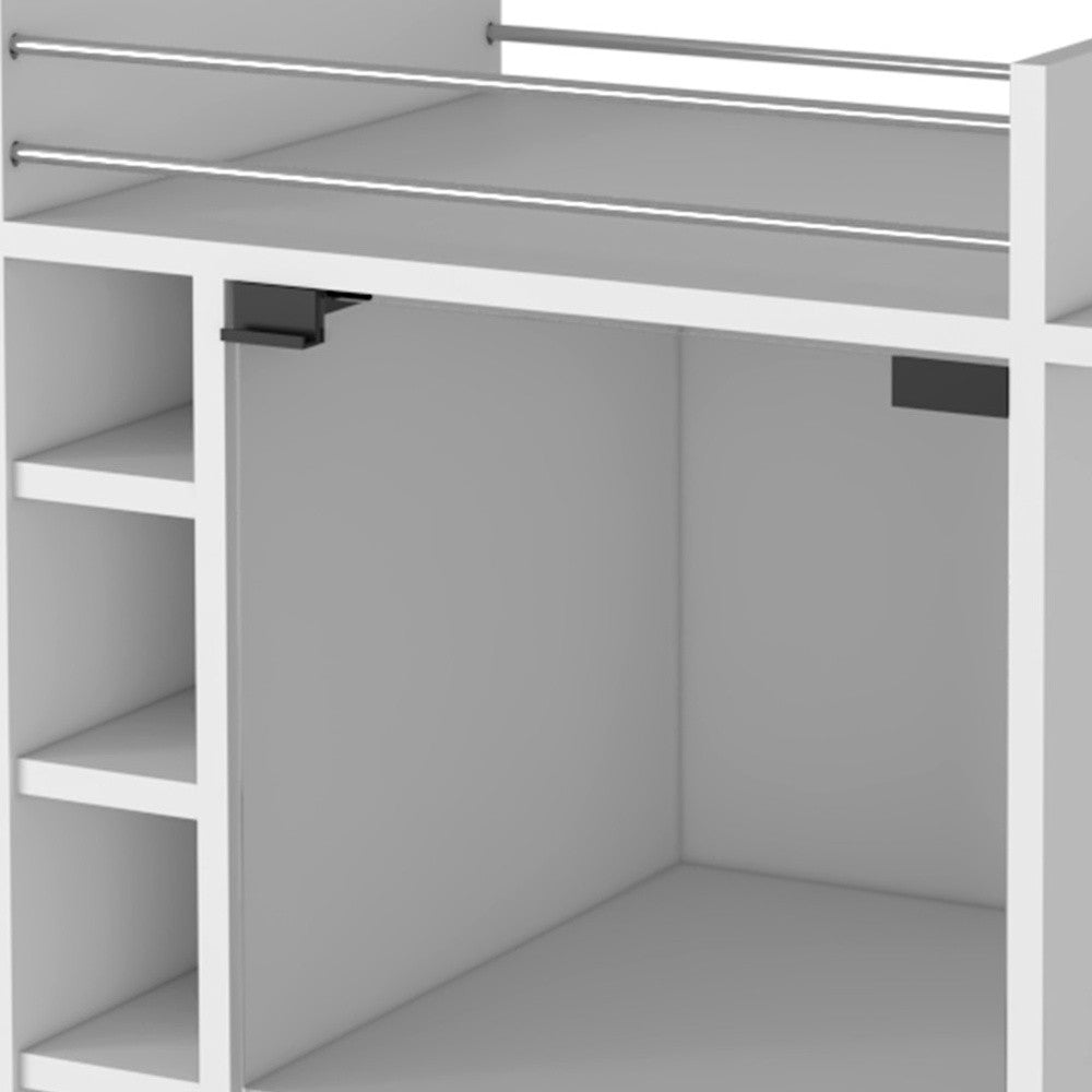 White Rolling Bar Cart With Wine Storage - Kitchen & Dining
