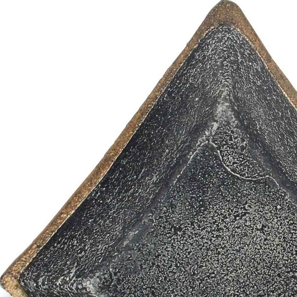 5" Black Cast Iron Diamond Square Bowl