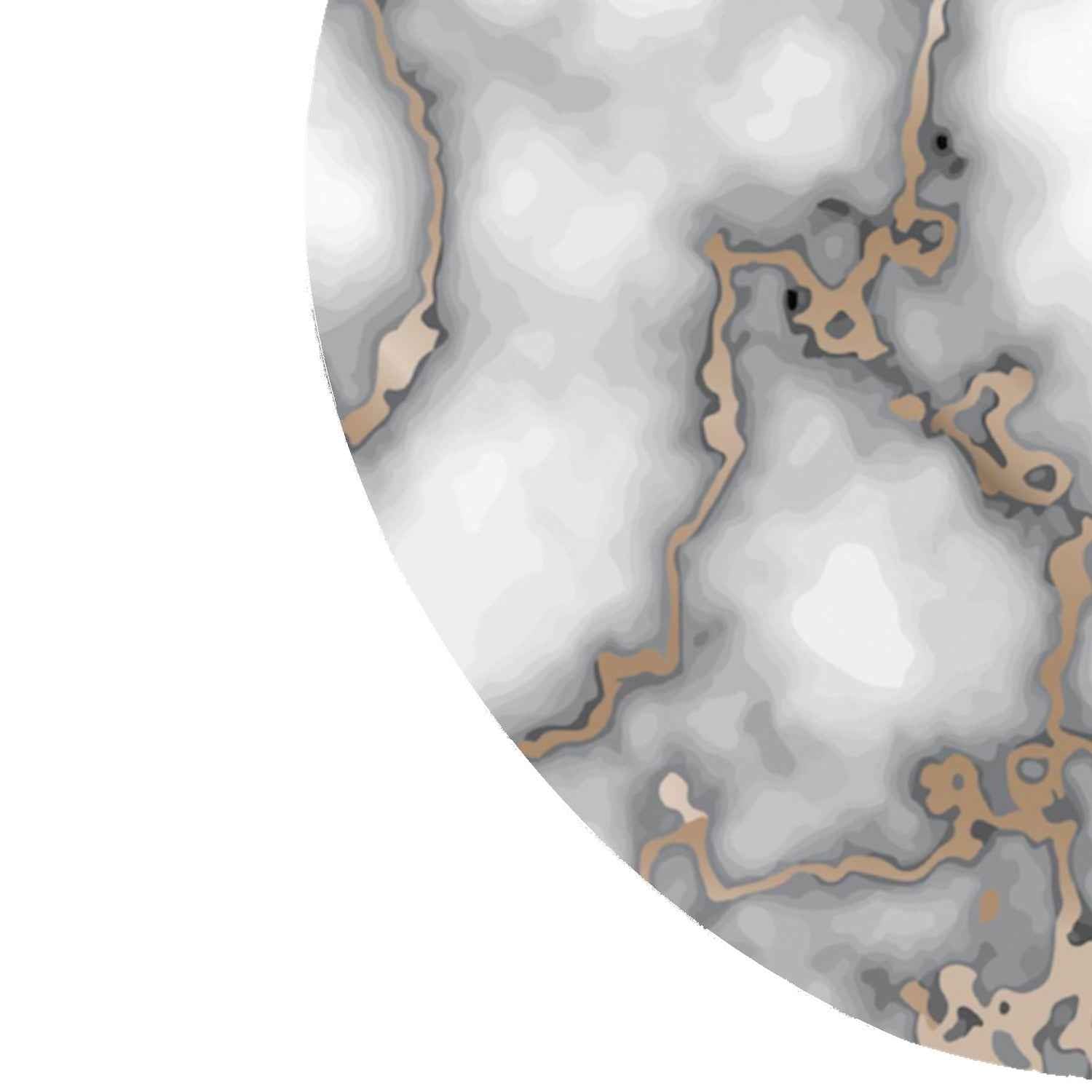 15" Set of Two Gold And Gray Abstract Round Placemats