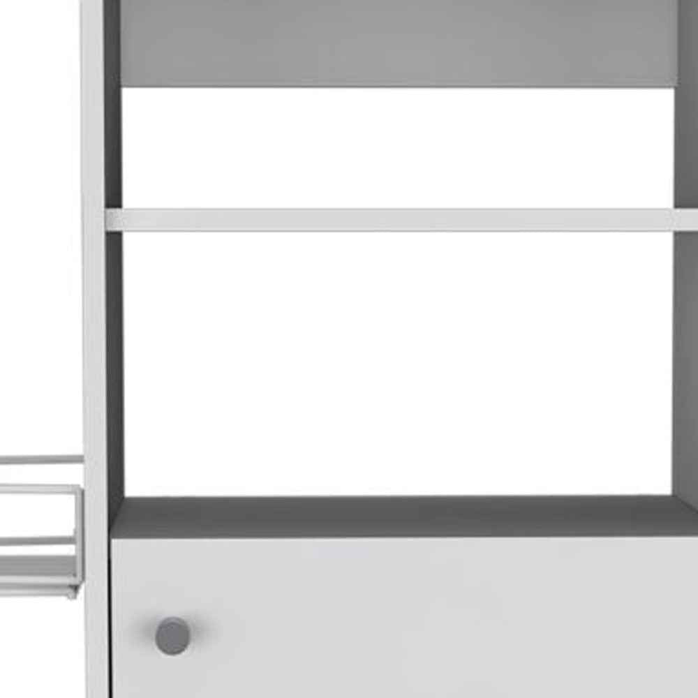 White 24" Rolling Kitchen Cart With Storage