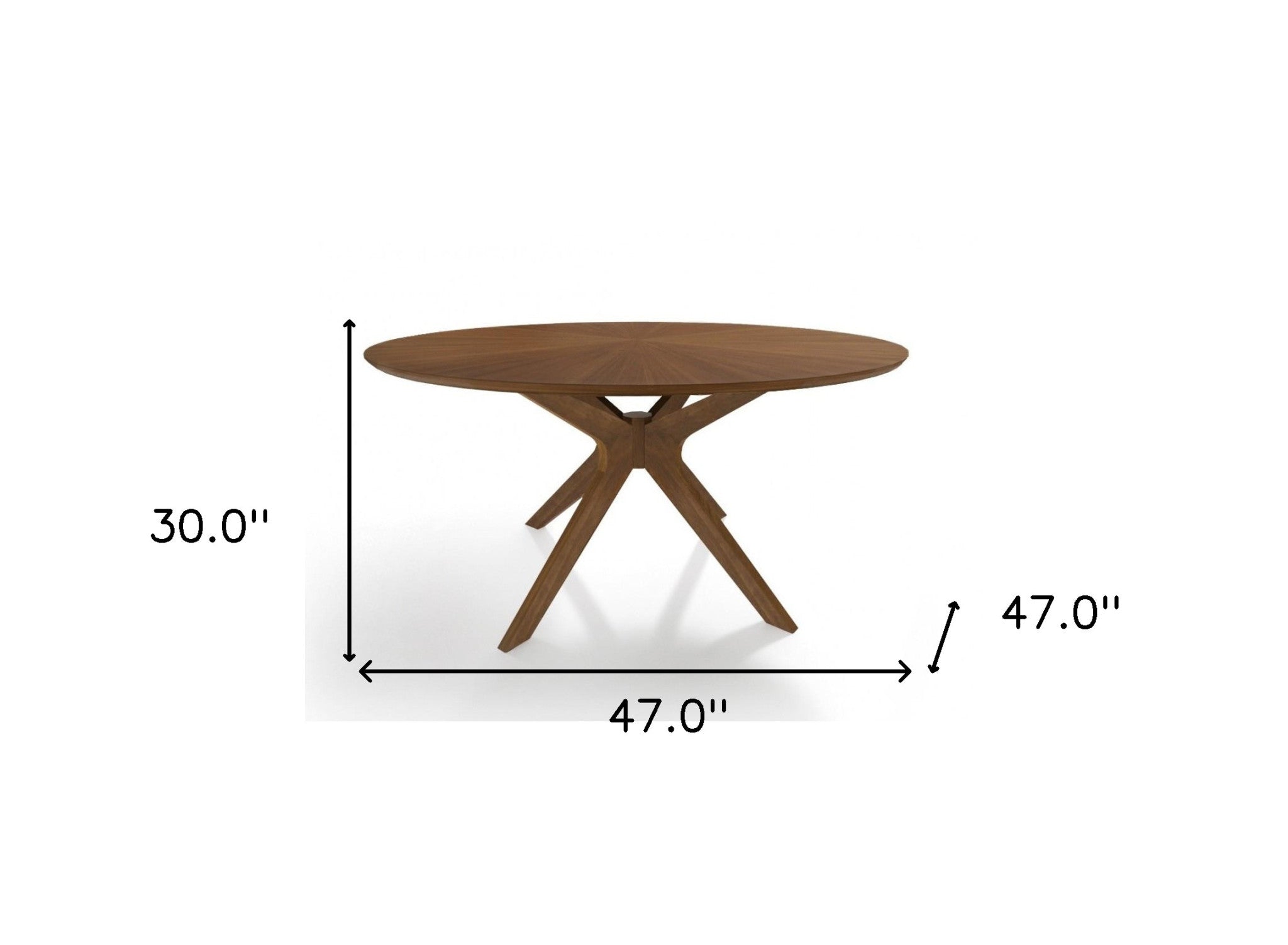 47" Brown Rounded Solid Manufactured Wood Pedestal Base Dining Table - Kitchen & Dining