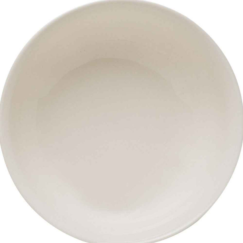 White Four Piece Round Scallop Stoneware Service For Four Bowl Set