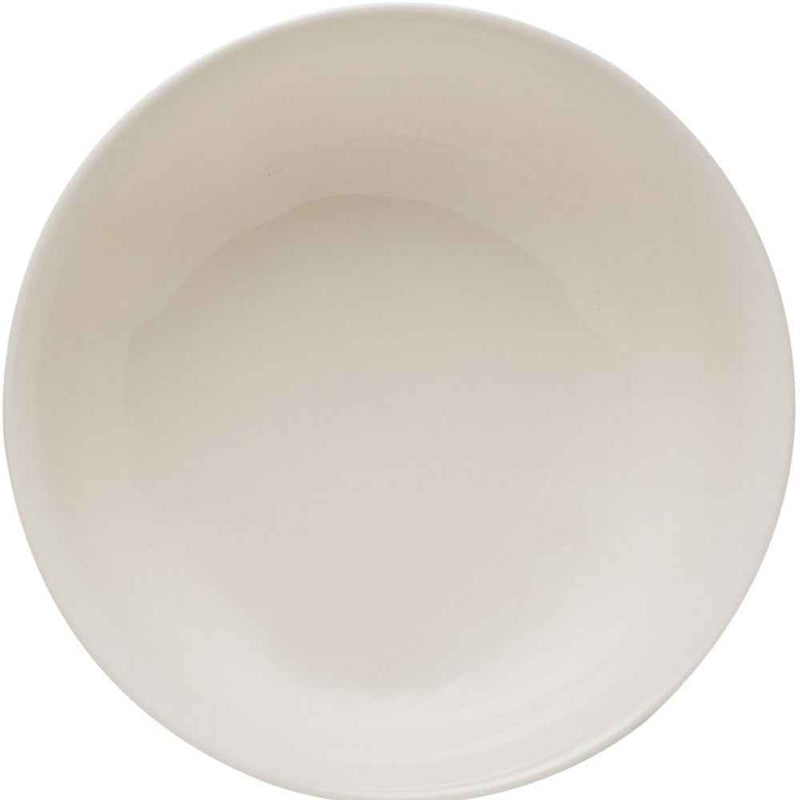 White Four Piece Round Scallop Stoneware Service For Four Bowl Set