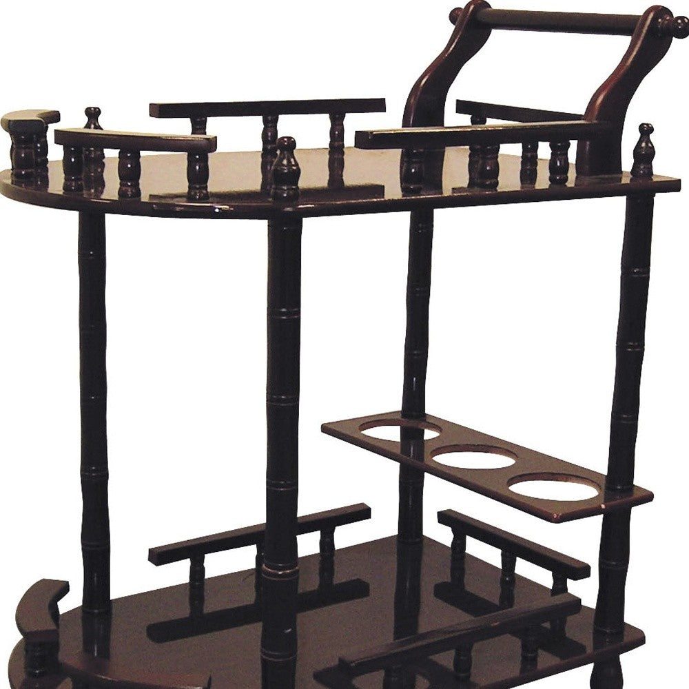 24" Dark Brown Rolling Bar Cart - Kitchen & Dining