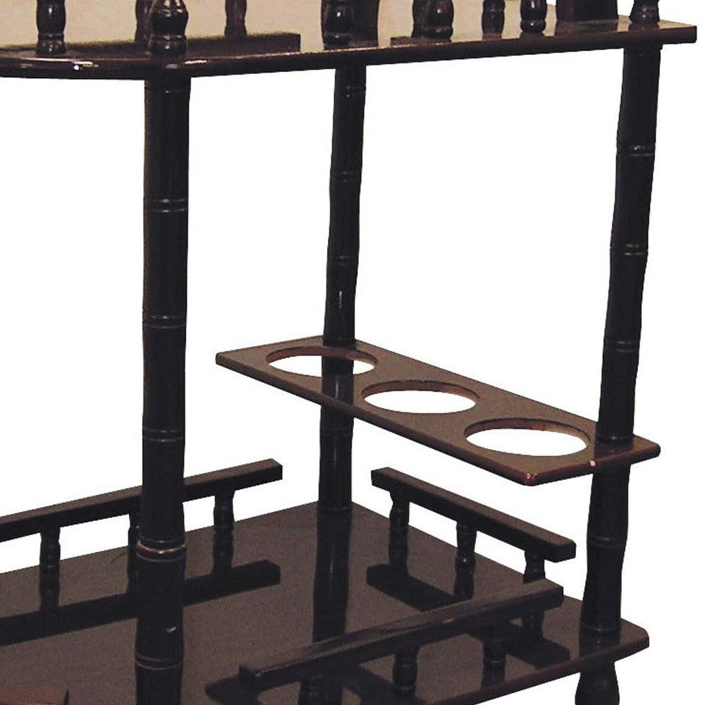 24" Dark Brown Rolling Bar Cart - Kitchen & Dining