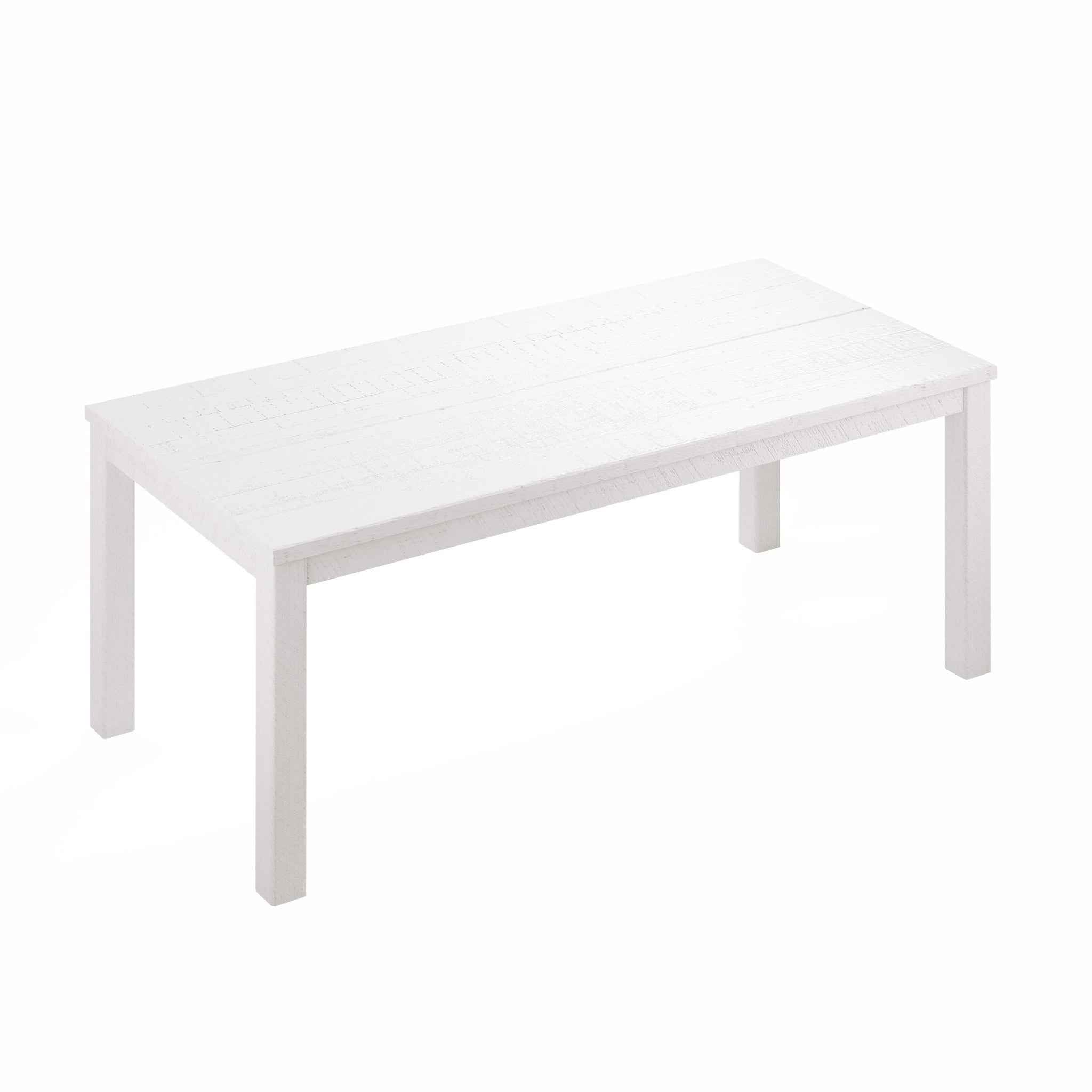 63" White Solid Wood Dining Table
