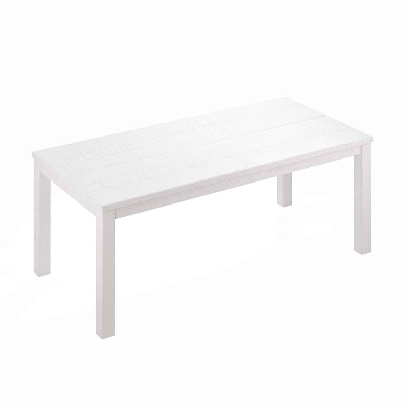63" White Solid Wood Dining Table