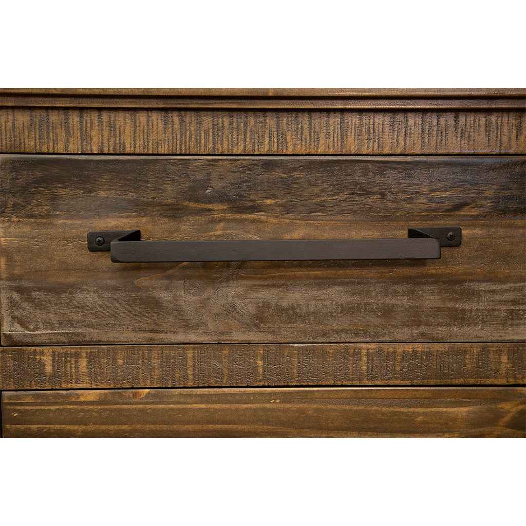 60" Brown Solid and Manufactured Wood Distressed Buffet Table Default Title
