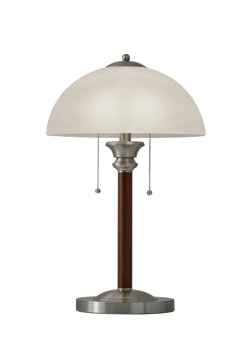 23" Silver Metal Standard Table Lamp With White Shade - Lighting