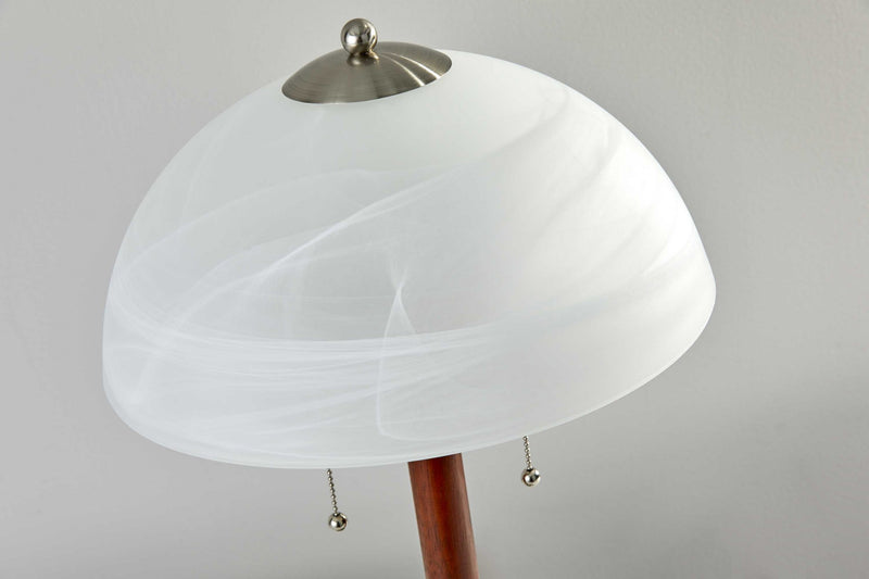 23" Silver Metal Standard Table Lamp With White Shade - Lighting
