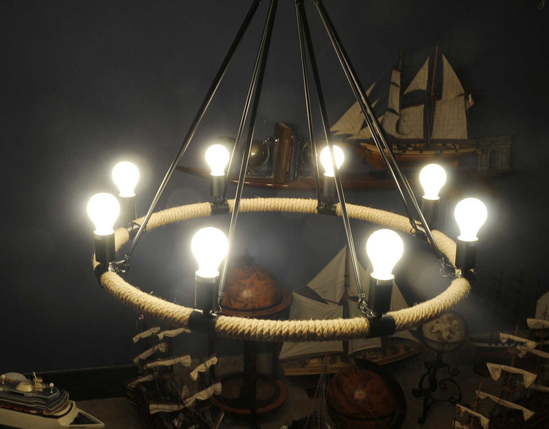 32" X 37" X 32" 8 Bulbs Rope  Pendant Lamp - Lighting