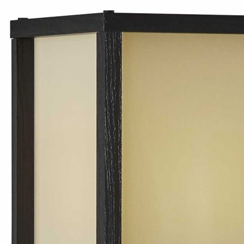 63" Black And White Solid Wood Column Floor Lamp With White Fabric Square Shade - Lighting