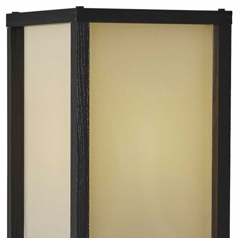 63" Black And White Solid Wood Column Floor Lamp With White Fabric Square Shade - Lighting