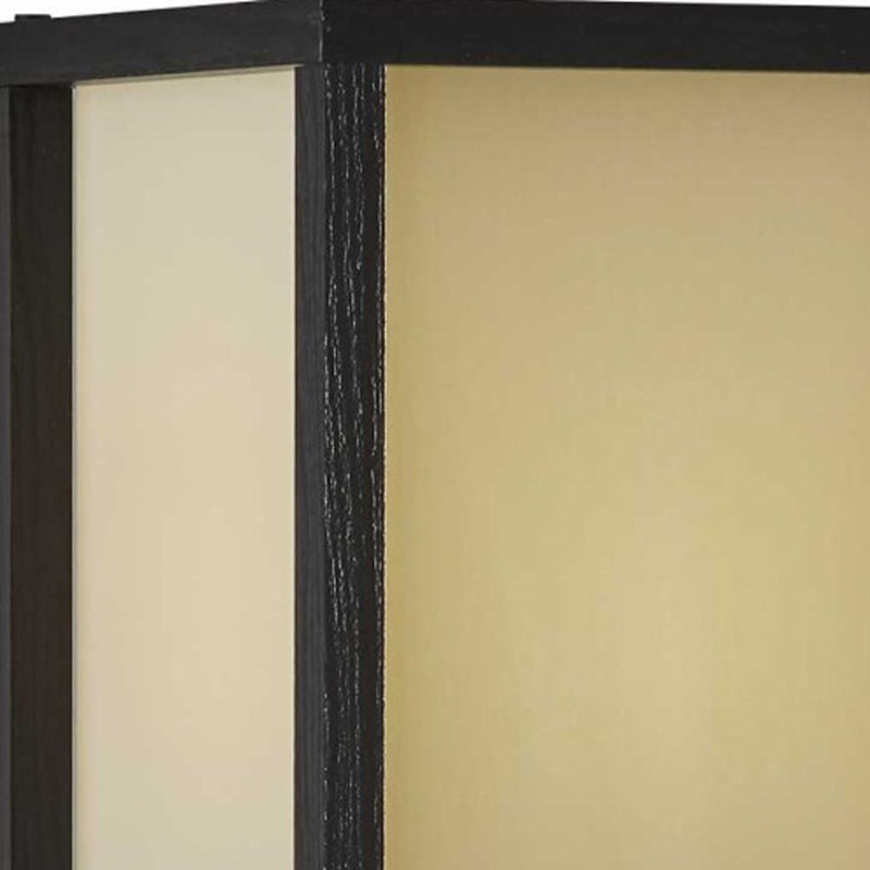 63" Black And White Solid Wood Column Floor Lamp With White Fabric Square Shade - Lighting
