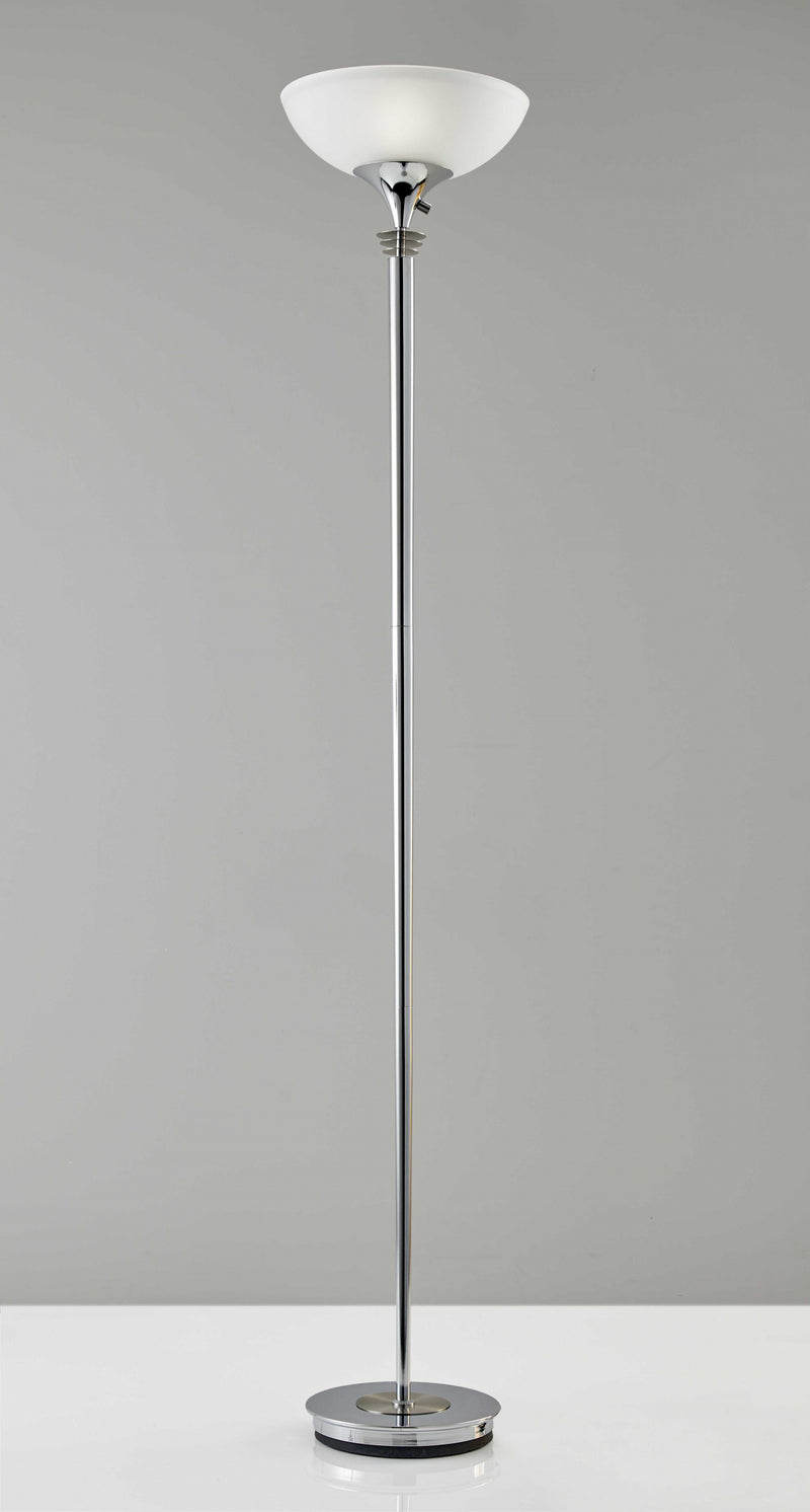 72" Silver With White Glass Shade - Lighting