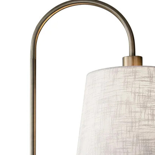 65" Black And Brass Tray Table USB Floor Lamp With Wood Shelf - Lighting