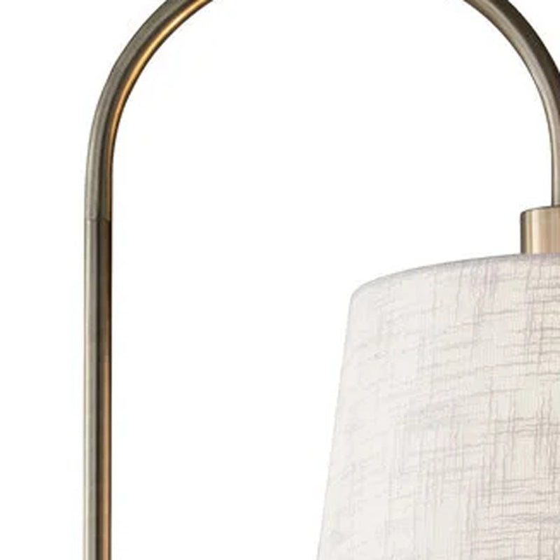 65" Black And Brass Tray Table USB Floor Lamp With Wood Shelf - Lighting