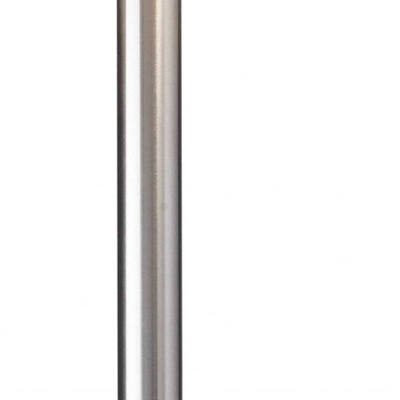 61" Silver Two Light Floor Lamp With White Fabric Drum Shade - Lighting