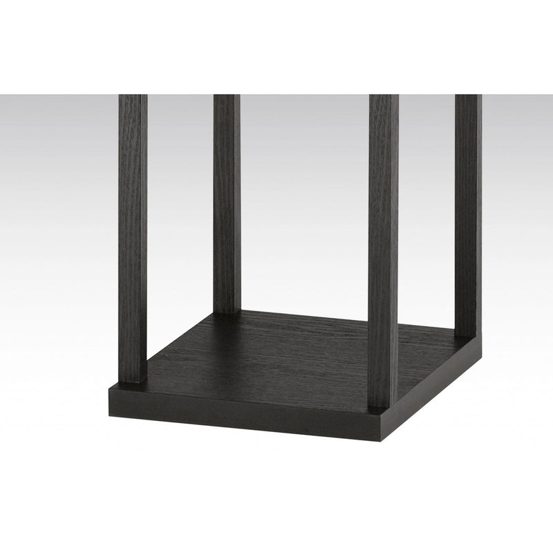 72" Black And White Solid Wood Column With White Cotton Shade - Lighting