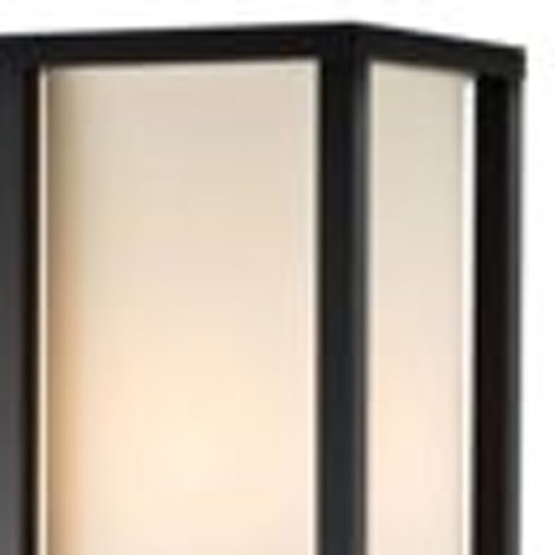 72" Black And White Solid Wood Column With White Cotton Shade - Lighting