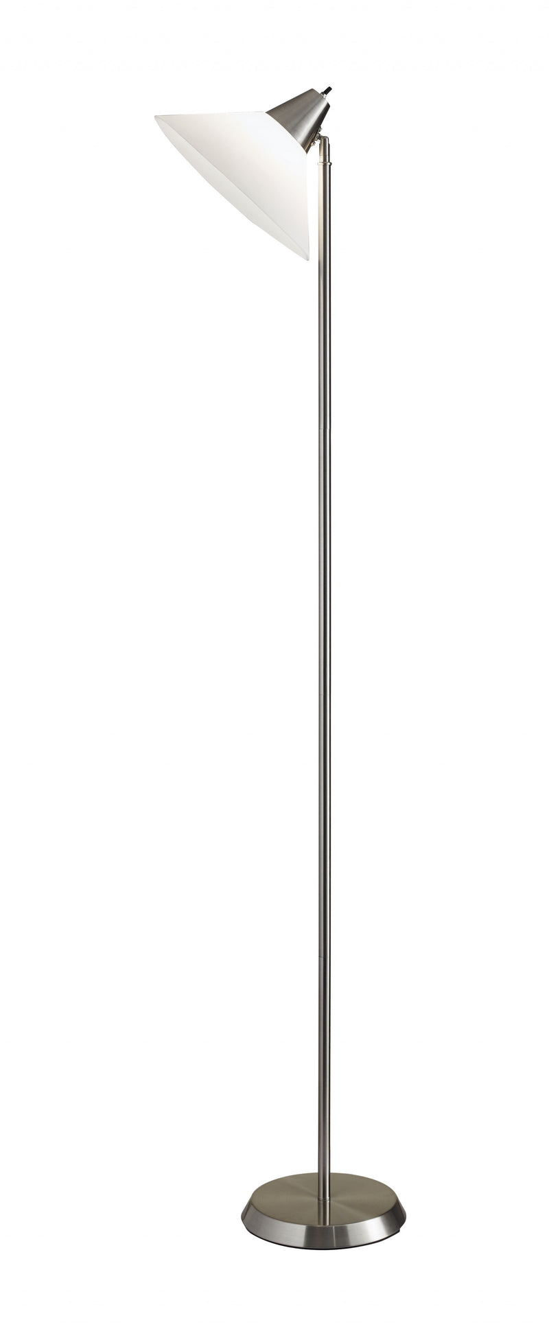 72" Silver With White Plastic Shade - Lighting