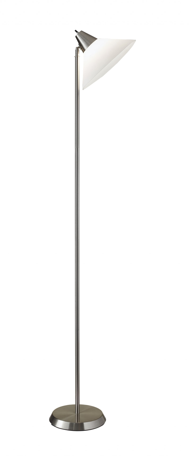 72" Silver With White Plastic Shade - Lighting