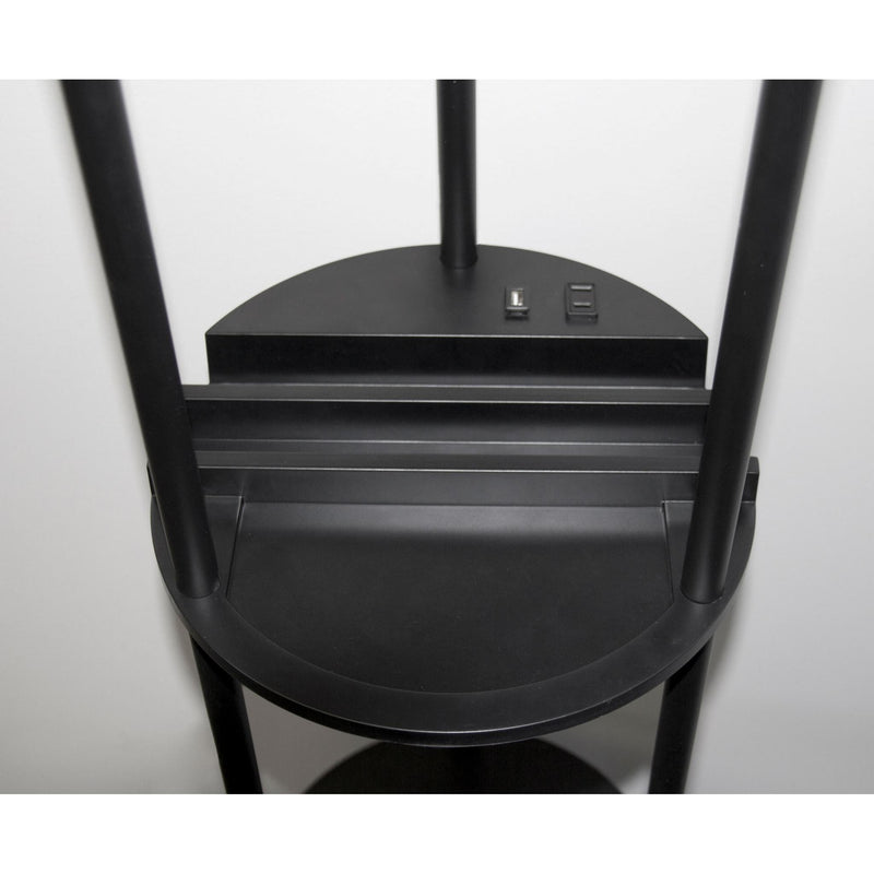 67" Black Metal Column Floor Lamp With White Linen Shade - Lighting