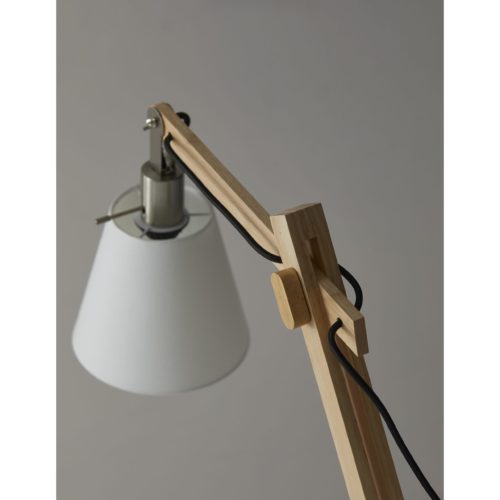 61" Natural Solid Wood Task With White Cotton Shade - Lighting
