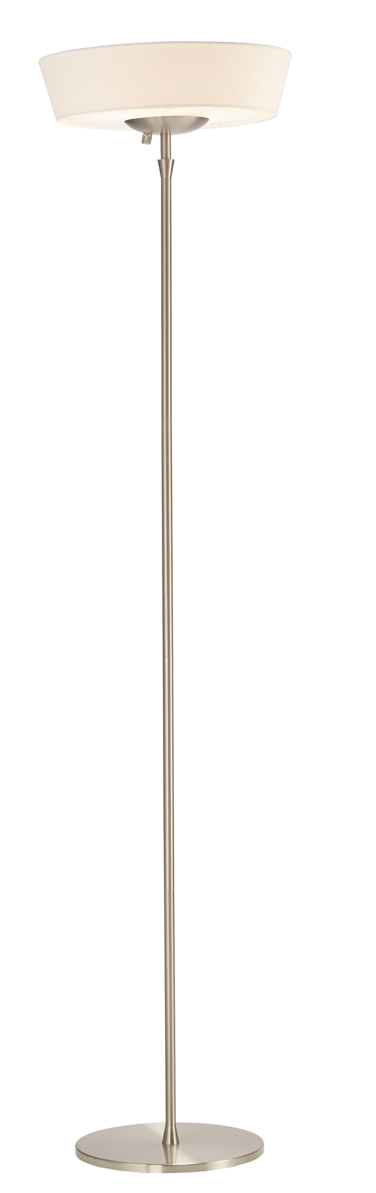 71" Brushed Led Torchiere Floor Lamp With White Empire Shade - Lighting