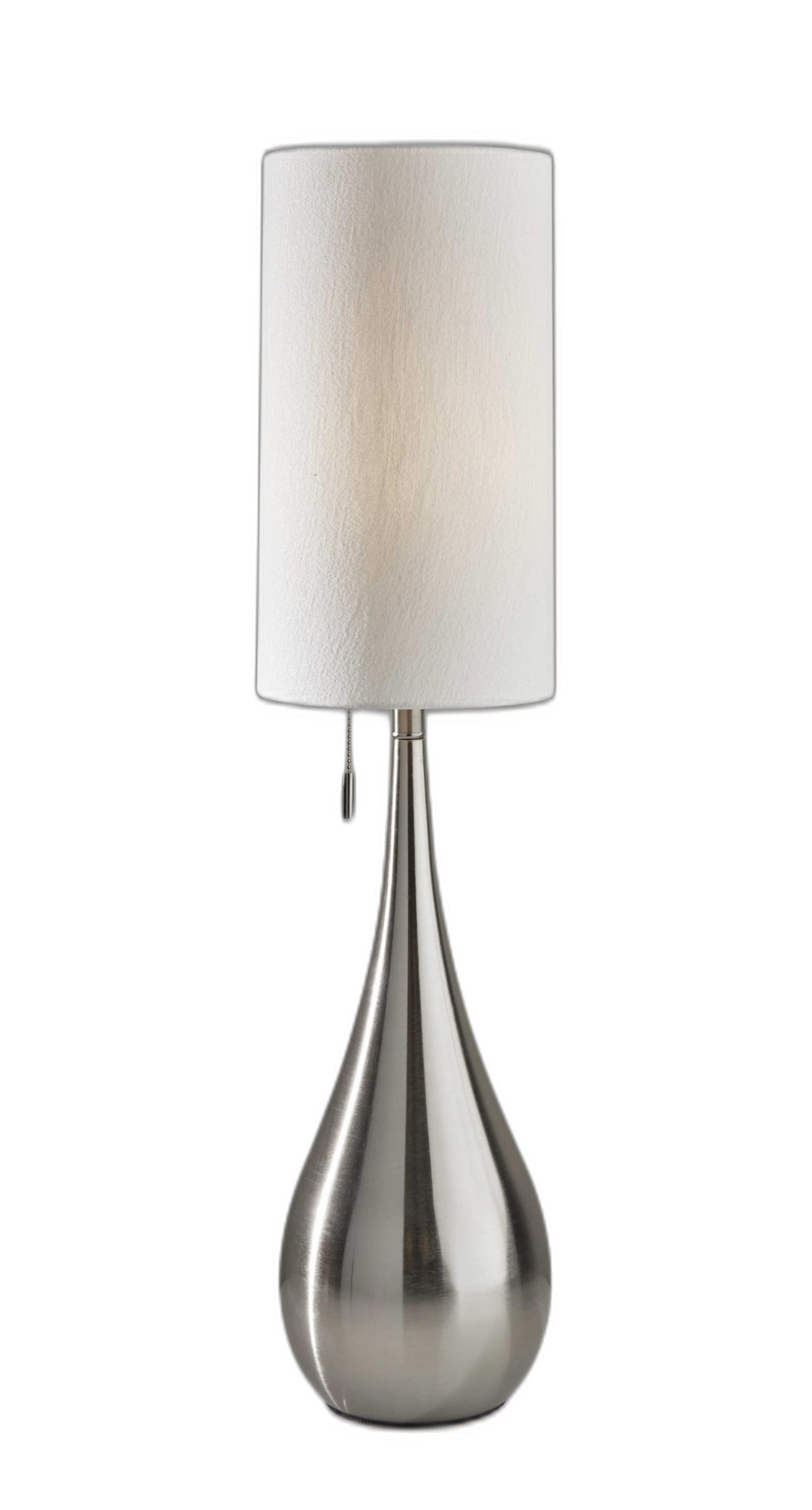 35" Brushed Steel Metal Teardrop Table Lamp - Lighting