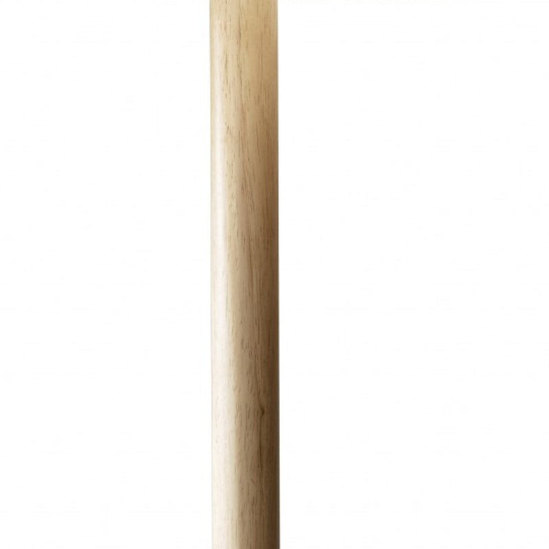 59" Natural Solid Wood Floor Lamp With White Linen Drum Shade - Lighting