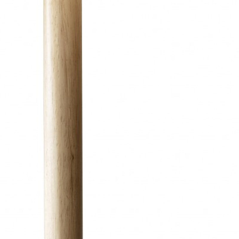 59" Natural Solid Wood Floor Lamp With White Linen Drum Shade - Lighting