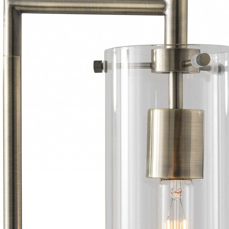 24" Brass Novelty With Clear Cylinder Shade - Lighting