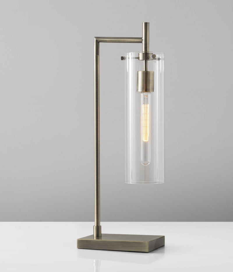 24" Brass Novelty With Clear Cylinder Shade - Lighting