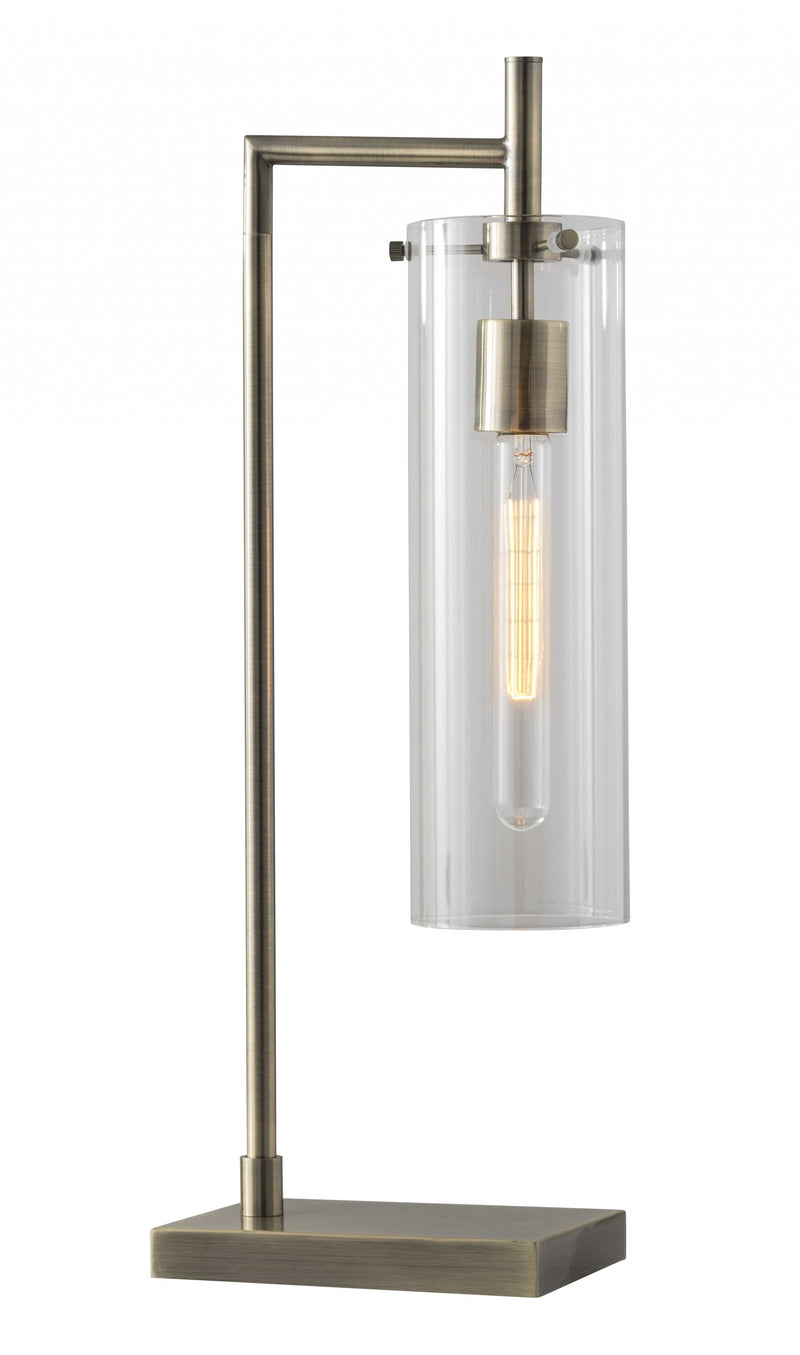 24" Brass Novelty With Clear Cylinder Shade - Lighting