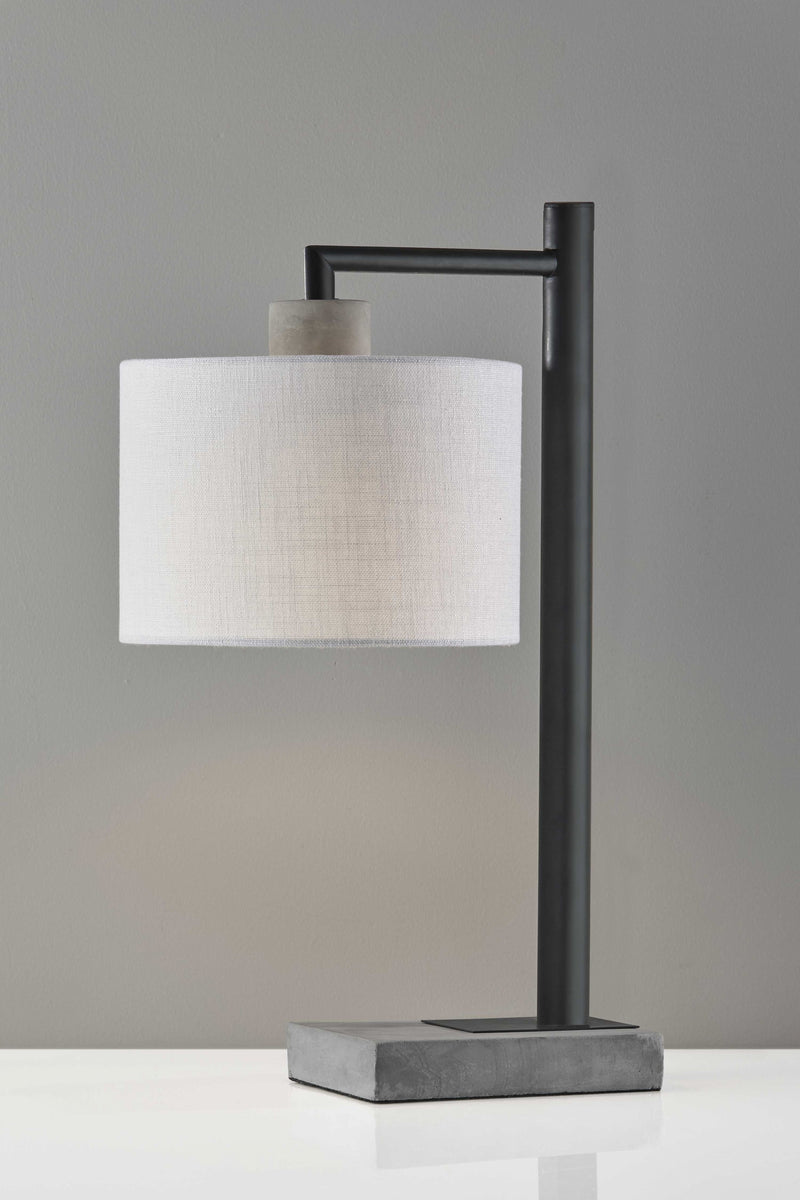 23" Gray Metal Novelty Table Lamp With White Empire Shade - Lighting