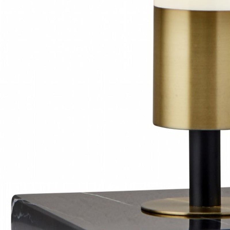 30" Black Marble Metal Standard Table Lamp - Lighting