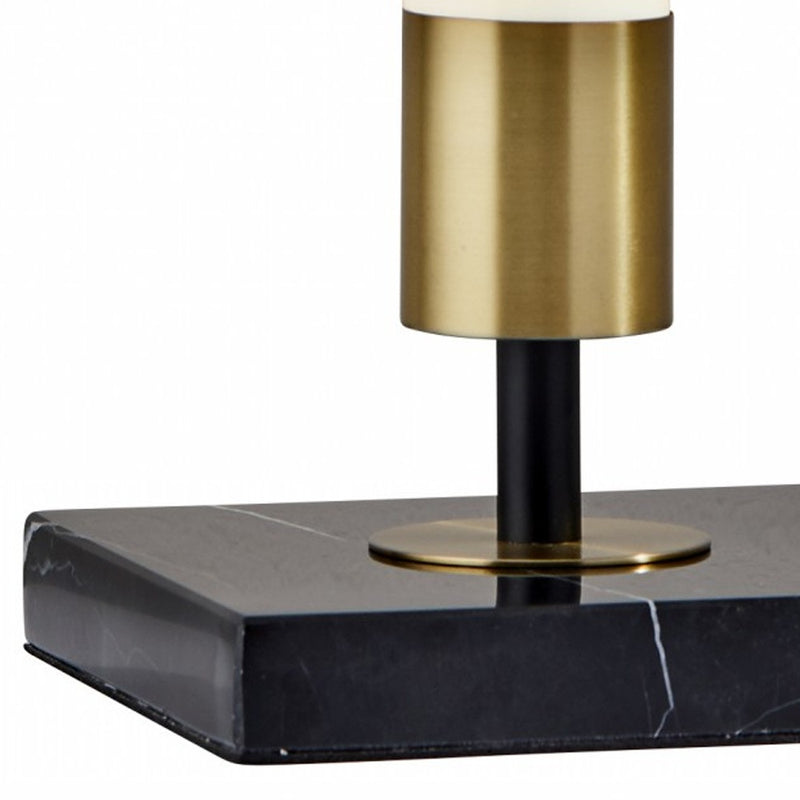 30" Black Marble Metal Standard Table Lamp - Lighting