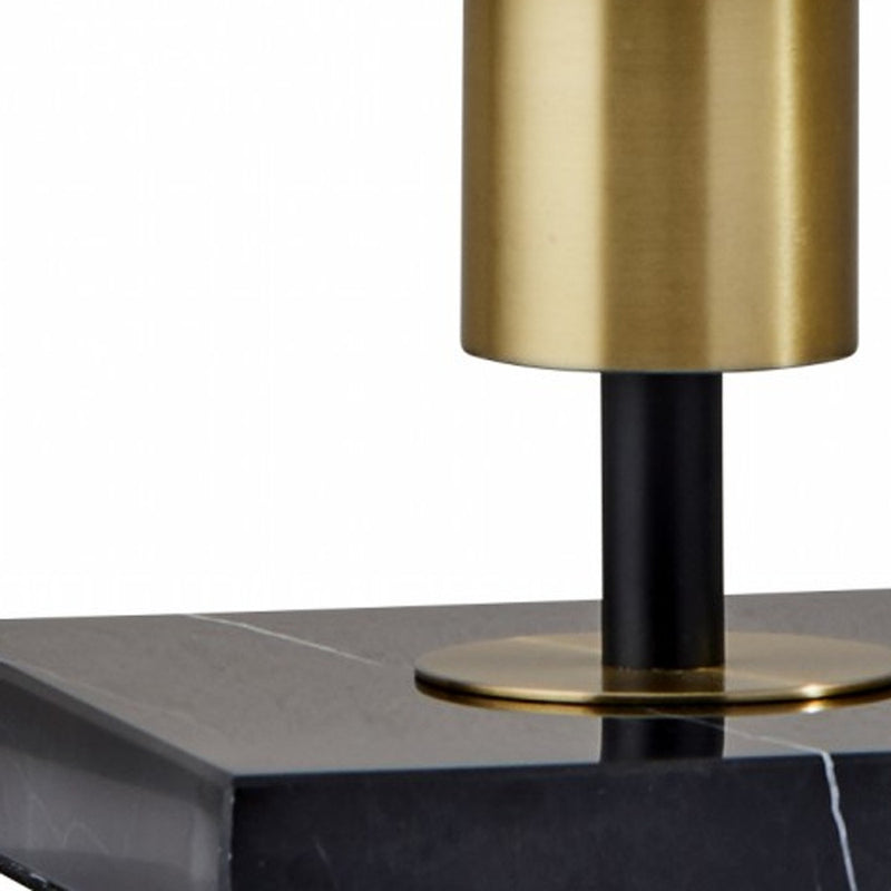30" Black Marble Metal Standard Table Lamp - Lighting