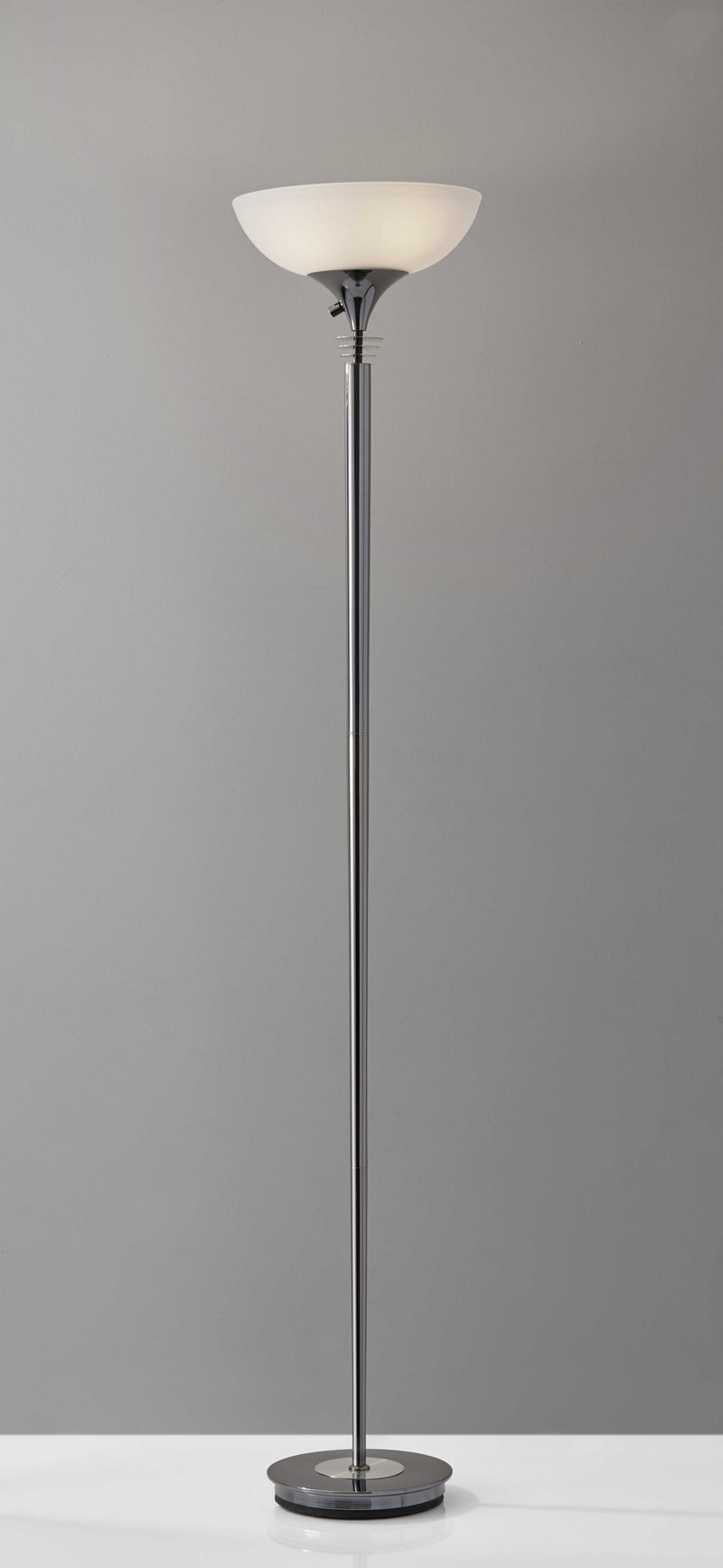 72" Black And White With White Glass Shade - Lighting
