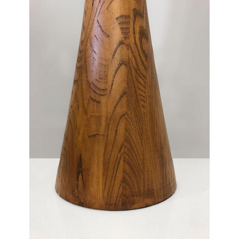 68" Brown And White Solid Wood Novelty Floor Lamp With White Acrylic Cone Shade - Lighting