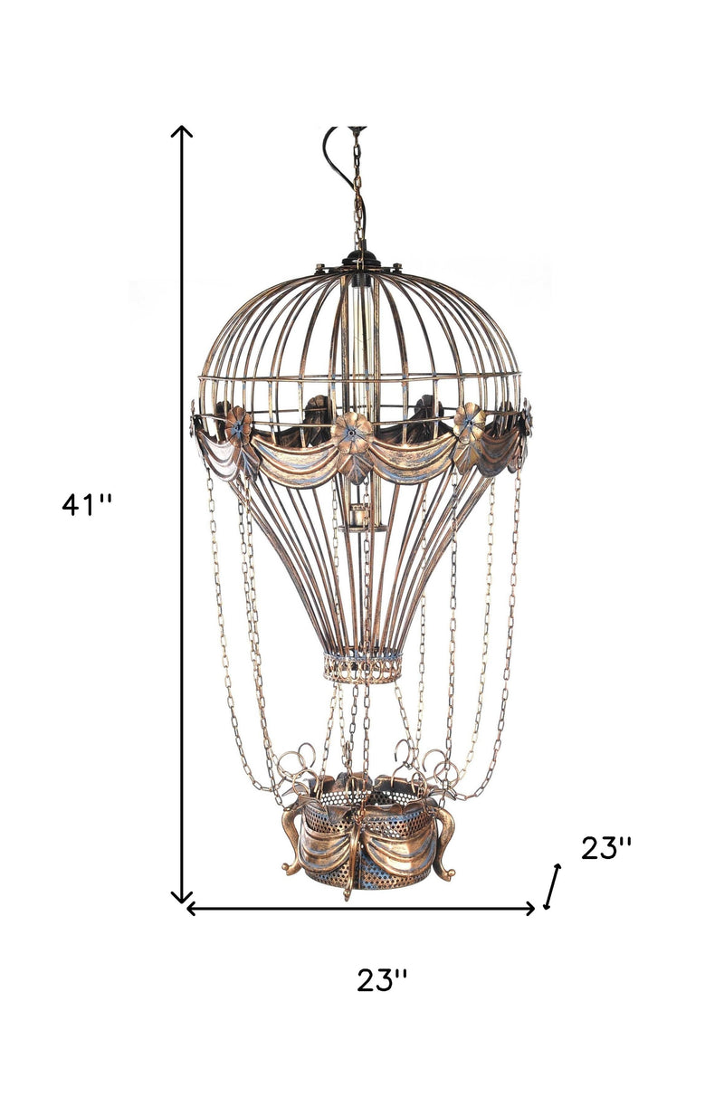 23" x 23" x 41" Vintage Hot Air Balloon Pendant - Lighting