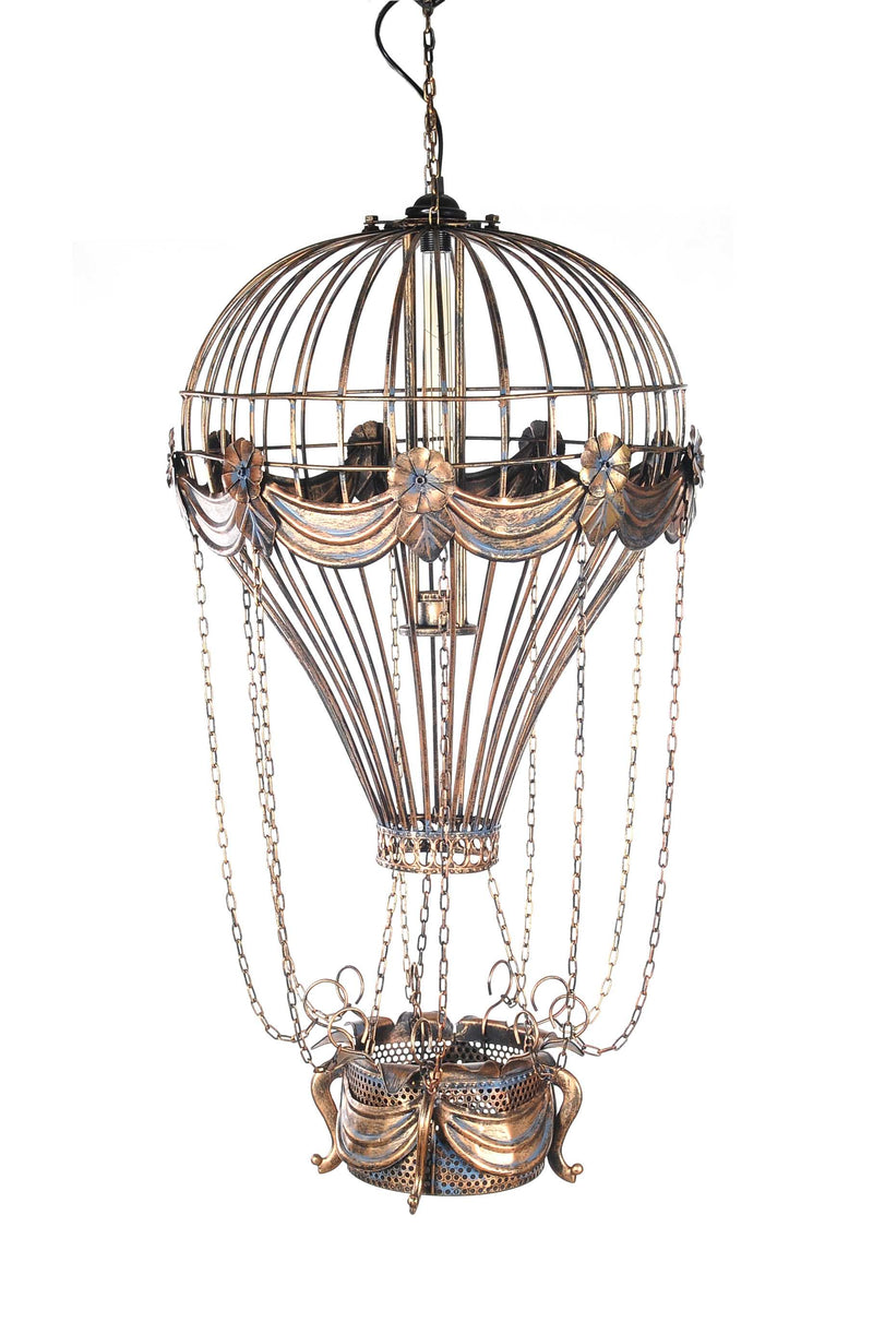 23" x 23" x 41" Vintage Hot Air Balloon Pendant - Lighting