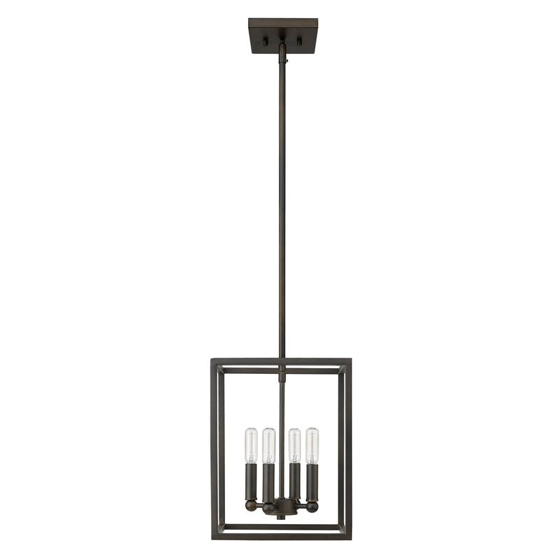 Black Metal Four Light Dimmable Ceiling Light - Lighting