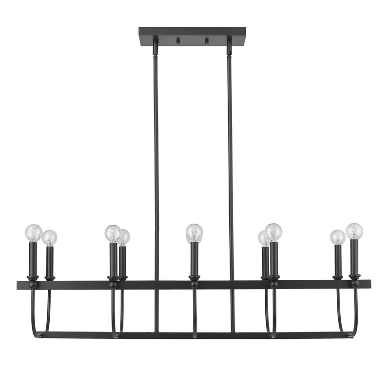 Beckett 10-Light Matte Black Island Pendant - Lighting